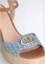 Liu Jo Denim Monogram Wedge Sandalen - Thumbnail 2