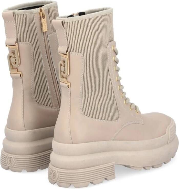 Liu Jo Beige Leren Enkellaarsjes Beige Dames