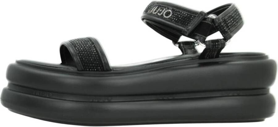 Liu Jo Stijlvolle platte sandalen voor de zomer Black Dames