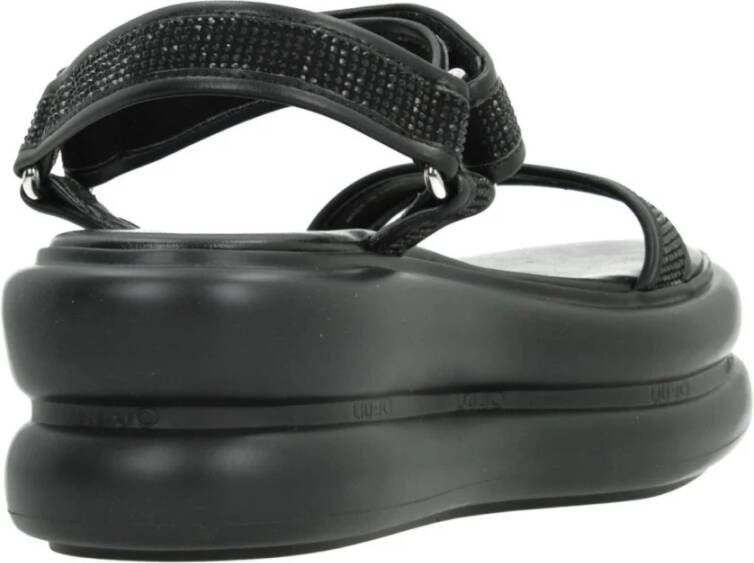 Liu Jo Stijlvolle platte sandalen voor de zomer Black Dames