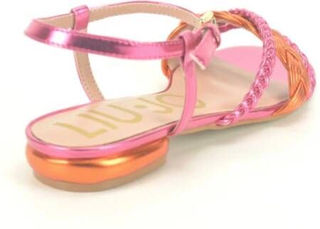 Liu Jo Stijlvolle Paarse Platte Sandalen Roze Dames