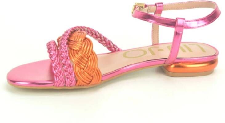 Liu Jo Stijlvolle Paarse Platte Sandalen Roze Dames