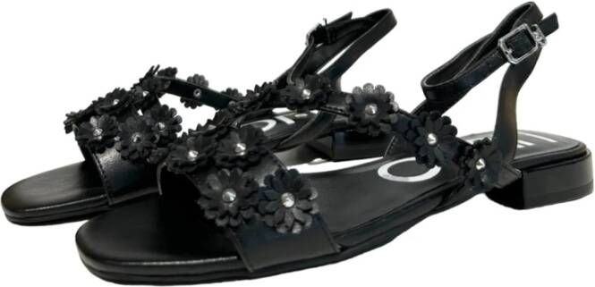Liu Jo Elegante Platte Sandalen Stijlvolle zomerschoenen Zwart Dames