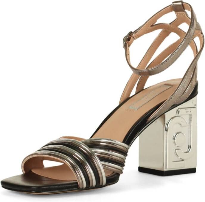 Liu Jo Gelamineerde eco-leren sandalen Gray Dames