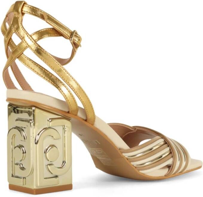 Liu Jo Gelamineerde eco-leren sandalen Yellow Dames