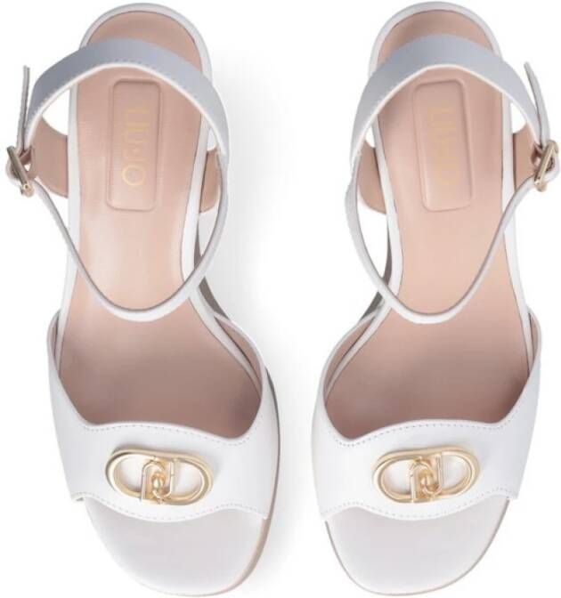 Liu Jo Karen 11 leren sleehak sandalen off white