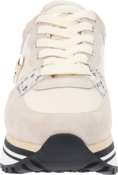 Liu Jo Leren Dames Sneakers met Vetersluiting Beige Dames