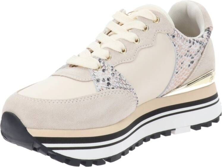 Liu Jo Leren Dames Sneakers met Vetersluiting Beige Dames