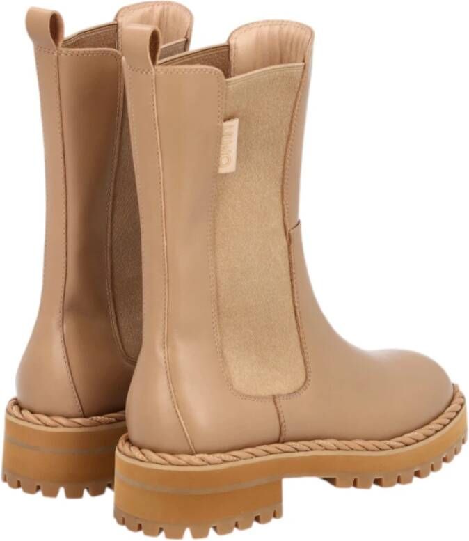 Liu Jo Leren laarzen en enkellaarsjes Beige Dames