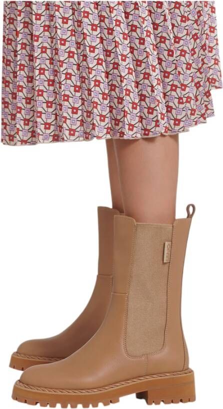Liu Jo Leren laarzen en enkellaarsjes Beige Dames