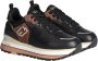 Liu Jo Maxi Wonder Sneaker 01 Tumbled Leer Zwart Bruin Multicolor Dames - Thumbnail 2