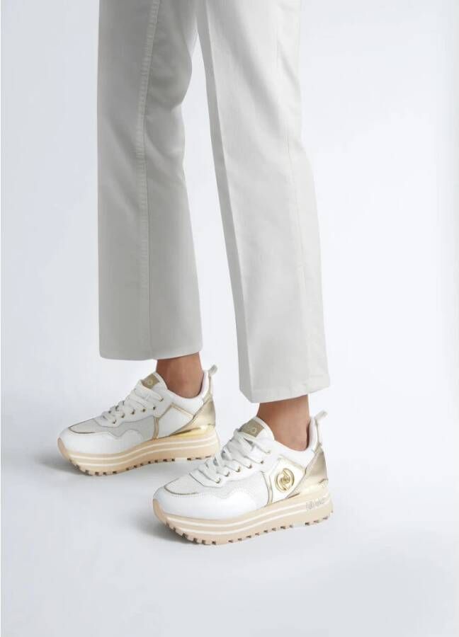 Liu Jo Maxi Wonder Sneaker Wit Goud White Dames