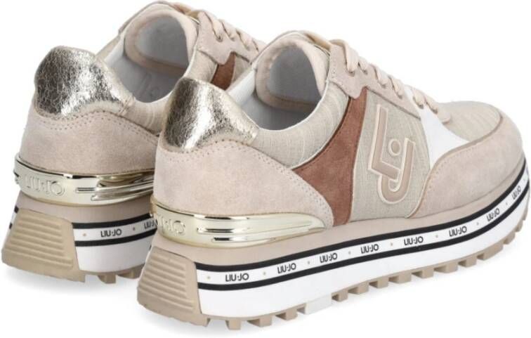 Liu Jo Maxi Wonder Sneakers Beige Suede Lurex