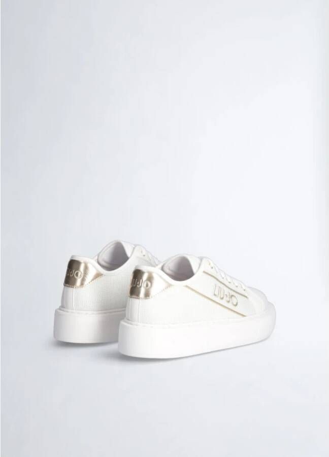 Liu Jo Mesh Calf Leather Sneaker Off White Heren