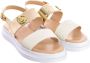 Liu Jo Metallic Strap Sandalen met Ronde Neus Beige Dames - Thumbnail 2