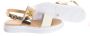 Liu Jo Metallic Strap Sandalen met Ronde Neus Beige Dames - Thumbnail 3