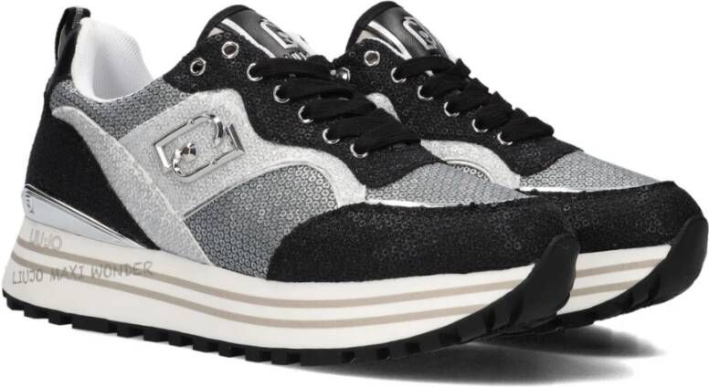 Liu Jo Paillet Lage Top Sneakers Maxi Wonder Black Dames