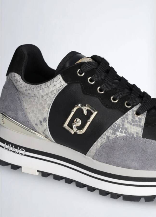Liu Jo Python Calf Leather Maxi Sneaker Grijs Heren