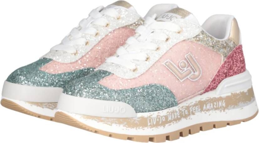 Liu Jo Roze Glitter Platte Sneakers Multicolor Dames