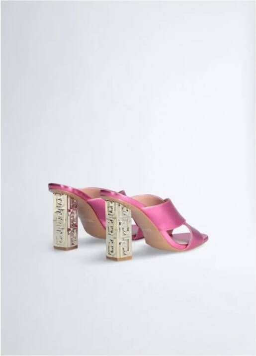 Liu Jo Roze Logo Hakken Sandalen Pink Dames