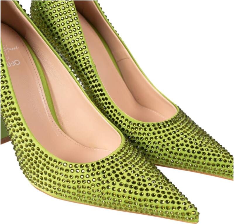 Liu Jo Satijnen Stiletto's met Fonkelende Details Green Dames