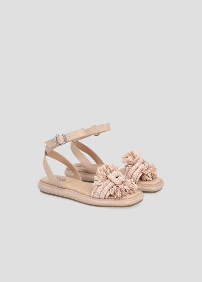 Liu Jo Torchon Platte Raffia Sandalen Roze Dames