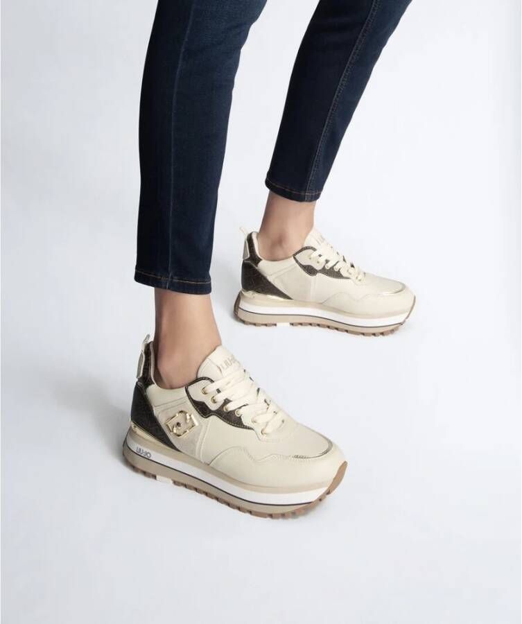 Liu Jo Maxi Wonder Sneaker Bruin Beige Heren