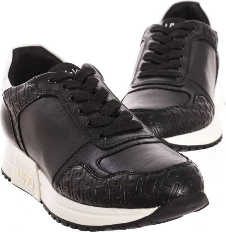 Liu Jo Originele Design Sneakers met Platte Veters Black Dames