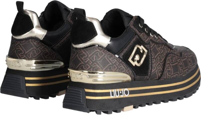 Liu Jo Maxi Wonder24 Logo Saffiano Sneakers Bruin Dames