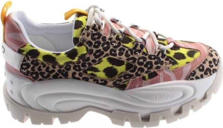 Liu Jo Zwarte Gele Wave Sneakers Geel Dames