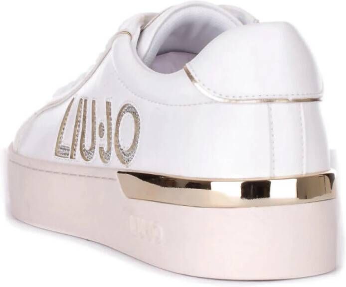 Liu Jo Iconische Leren Sneakers met Gouden Details Wit Dames