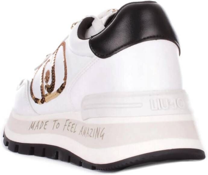 Liu Jo Glitter Leren Sneakers Wit Dames