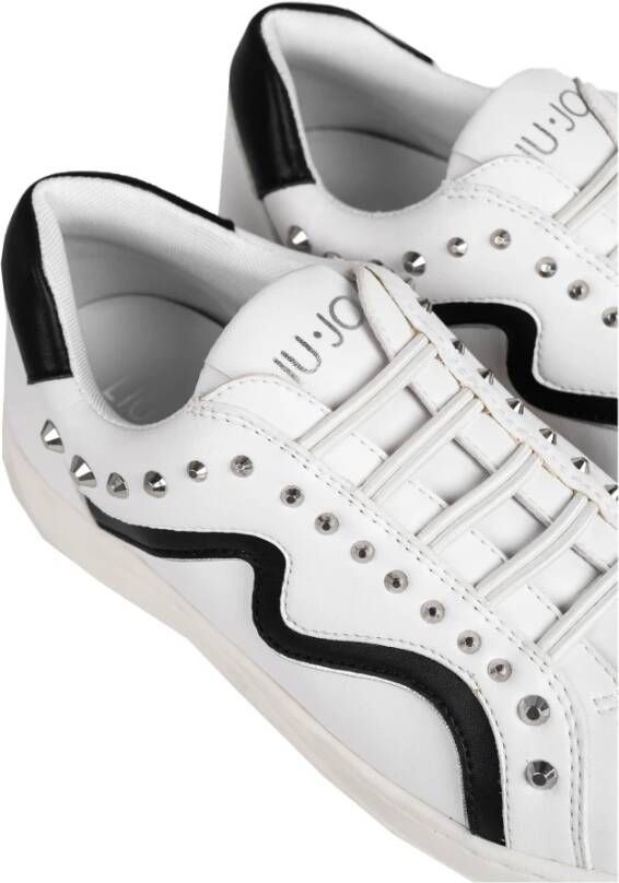 Liu Jo Stijlvolle sneakers met elastische banden en zilveren studs Wit Dames