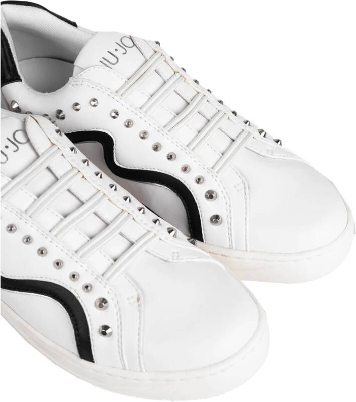 Liu Jo Stijlvolle sneakers met elastische banden en zilveren studs Wit Dames