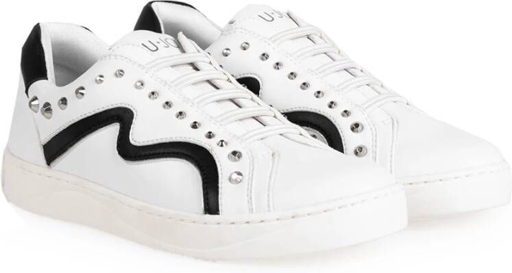 Liu Jo Stijlvolle sneakers met elastische banden en zilveren studs Wit Dames