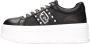 Liu Jo Zwarte Leren Selma 04 Schoenen met Glitter en Zilveren Details Zwart Dames - Thumbnail 4