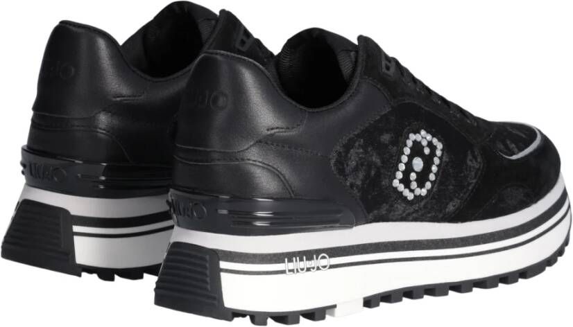 Liu Jo Maxi Wonder61 Suede+Velluto Sneakers Zwart Dames