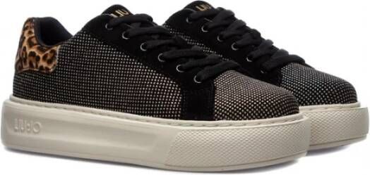 Liu Jo Hoogwaardige leren sneakers Zwart Dames