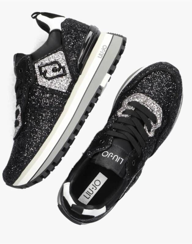 Liu Jo Maxi Wonder Glitter Sneaker 24 Zwart Zilver Zwart Heren