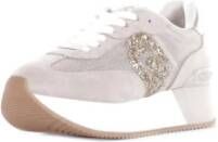 Liu Jo Sportieve Beige Sneakers Logo Zijkant
