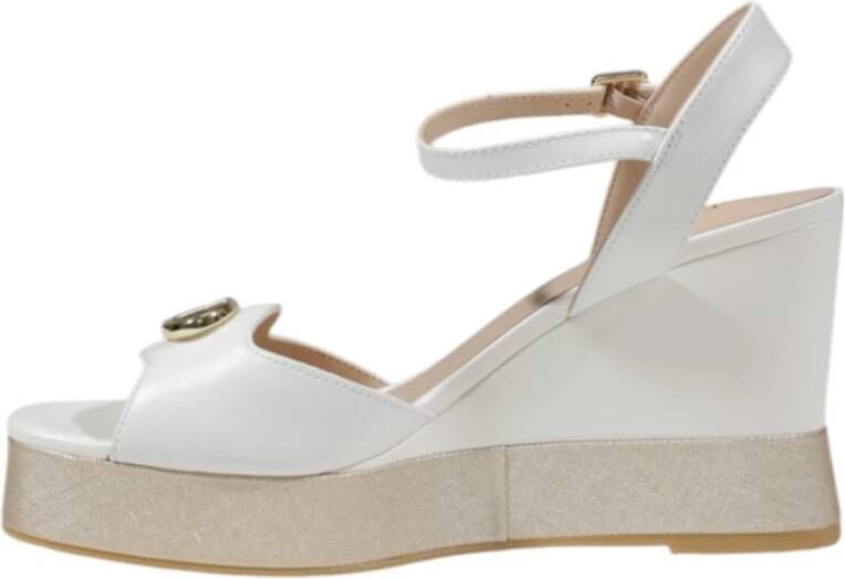 Liu Jo Witte Blokhak Strik Sandalen White Dames