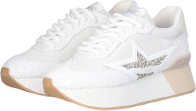 Liu Jo Witte Glitter Stella Platte Schoenen White Dames