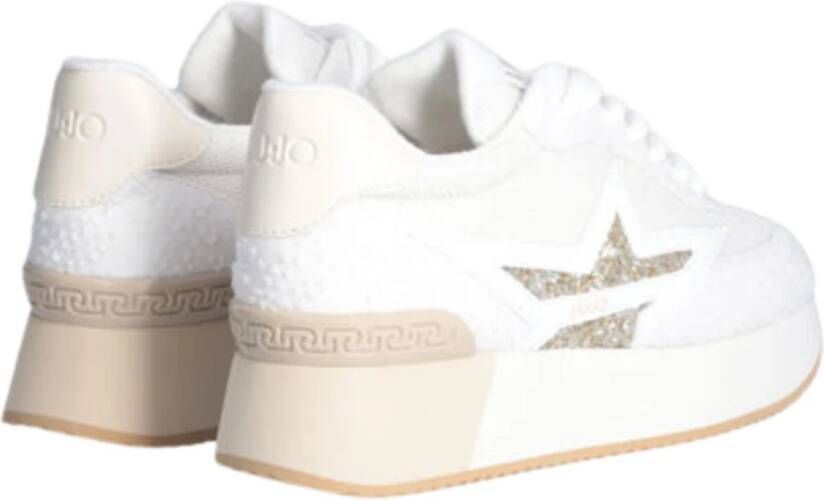 Liu Jo Witte Glitter Stella Platte Schoenen White Dames