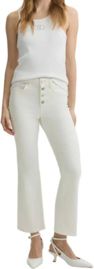 Liu Jo Witte Katoenen Bootcut Broek