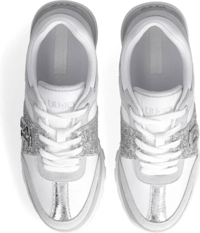 Liu Jo Witte leren en suède sneaker
