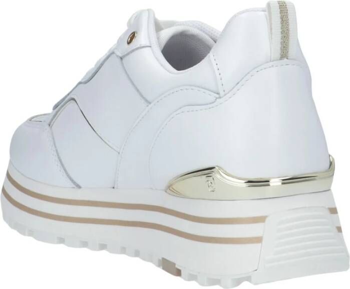 Liu Jo Witte Leren Sneaker met Verwijderbare Binnenzool White Dames