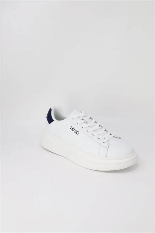 Liu Jo Witte leren vetersneakers met rubberen zool White Heren