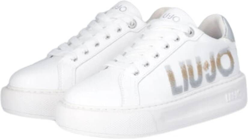 Liu Jo Witte Paillet Logo Platte Schoenen White Dames