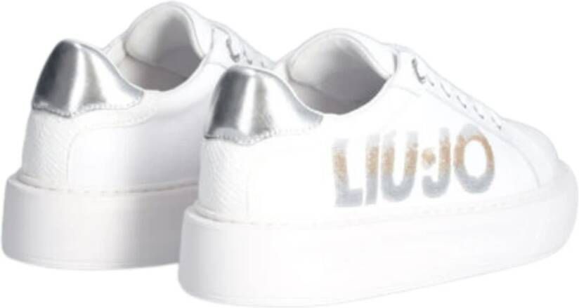 Liu Jo Witte Paillet Logo Platte Schoenen White Dames