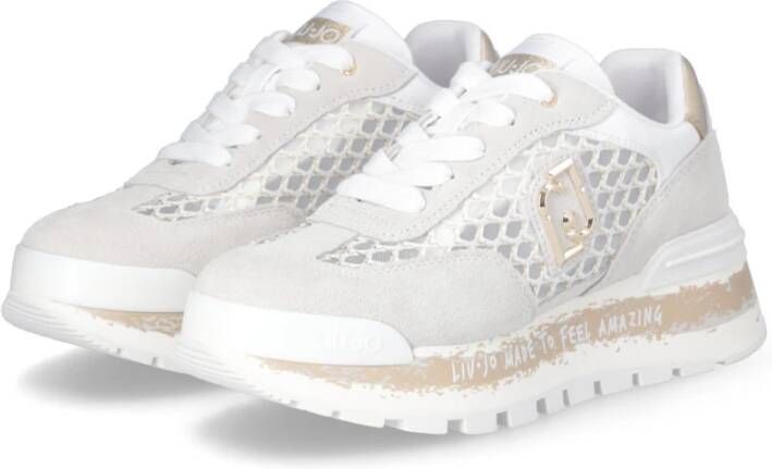 Liu Jo Witte Gouden Lichtgewicht Sneakers voor Vrouwen Multicolor Dames